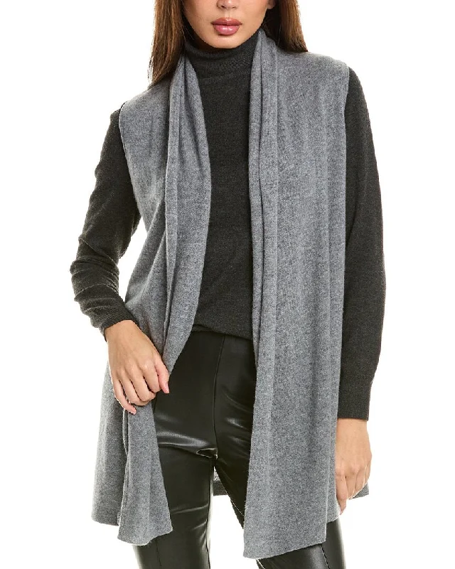 Women's Effortless Casual Outfit InCashmere Sleeveless Cashmere Cardigan