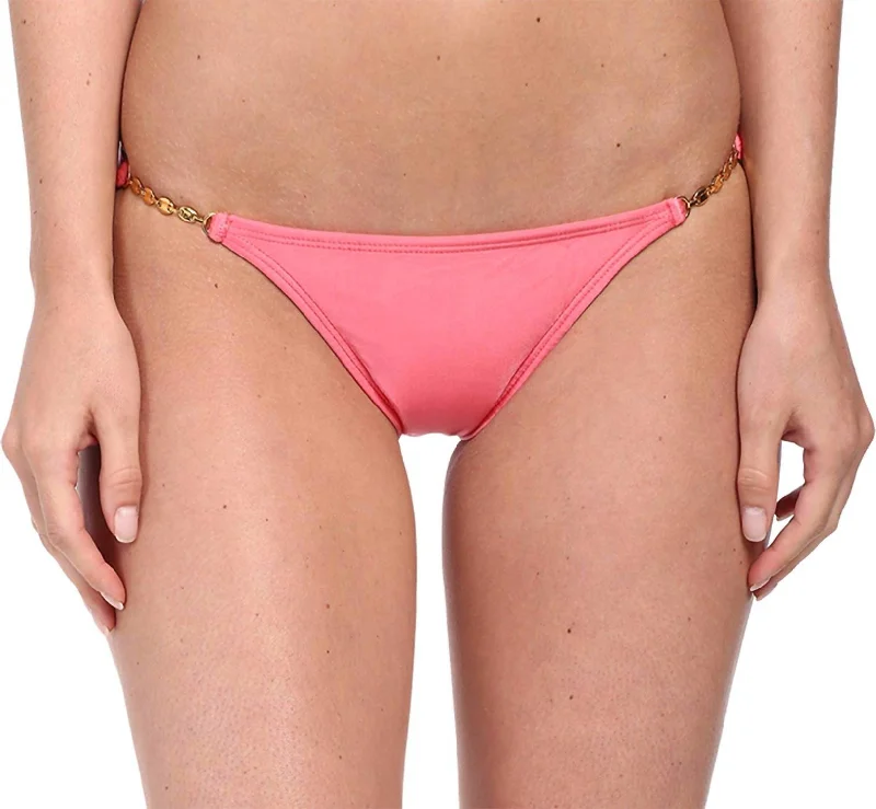 Women's Evening Wear Attire Brazilian Hipster Bikini Bottom In Guava