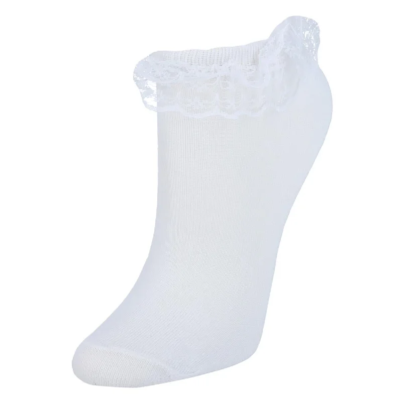 Women's Clothing Apparel Women's Solid Color Frilly Low-Cut Socks (4 Pack)