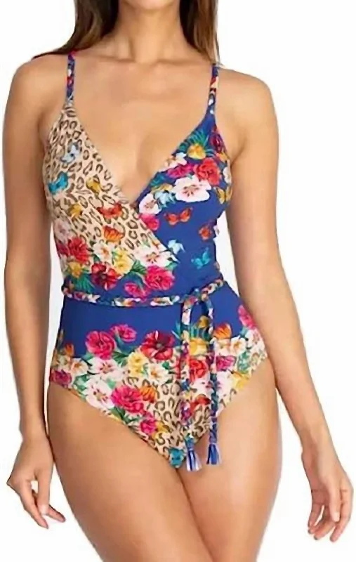 Women's Casual Wear Clothing Fleur Braided Wrap One Piece Swimsuit In Multi