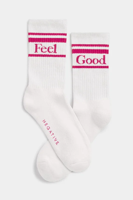 Women's Holiday Outfit Feel Good Varsity Sock in Punch