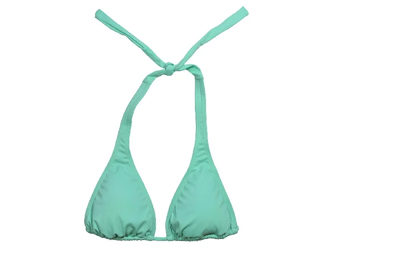 Women's Activewear Apparel Pilyq Women Aqua Halter Tie Strap Triangle Cup Bikini Top Swimsuit