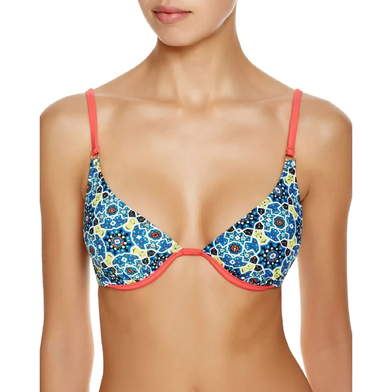 Women's Wedding Apparel Gypsianna Geometric Triangle Cup Bikini Top In Multicolor