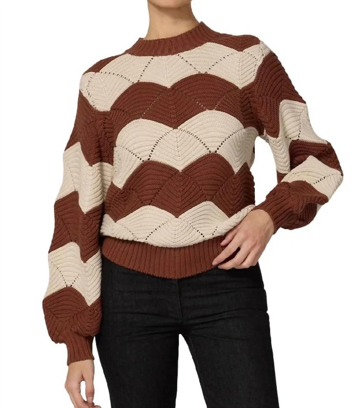 Chic Women's Garments Kori Sweater In Terracotta