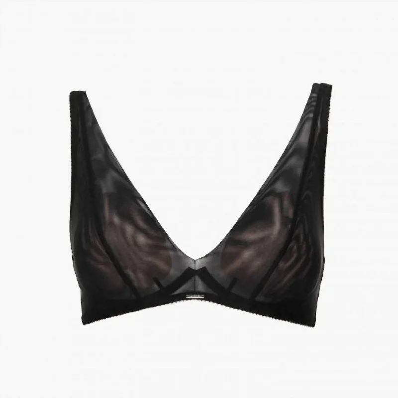 Women's High-Fashion Clothes Long Bra In Black