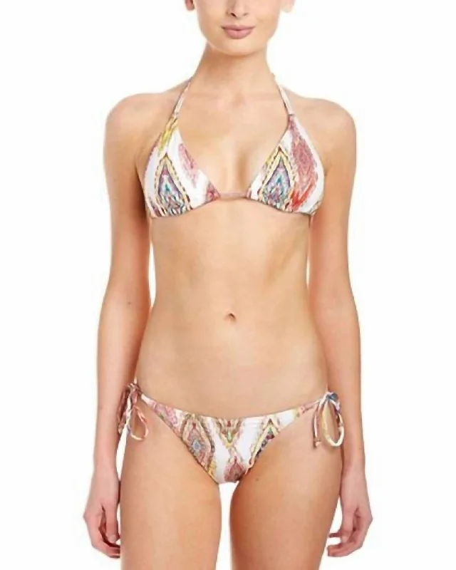 Women's Transitional Clothes Patara Embroidered Tie Strap Teeny Bikini Bottom Swimsuit In Multi