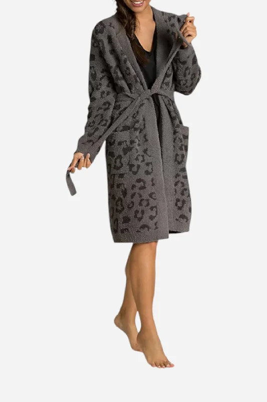 Women's Formal Apparel Barefoot Dreams CozyChic Barefoot in the Wild Graphite Carbon Robe Women's Formal Apparel Barefoot Dreams CozyChic Barefoot in the Wild Graphite Carbon Robe