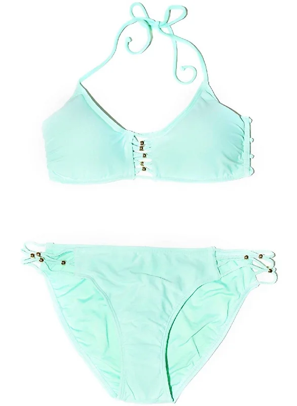 Women's Evening Garments Women's Caribbean Sea Tab Side Bikini Bottom Swimsuit In Mint