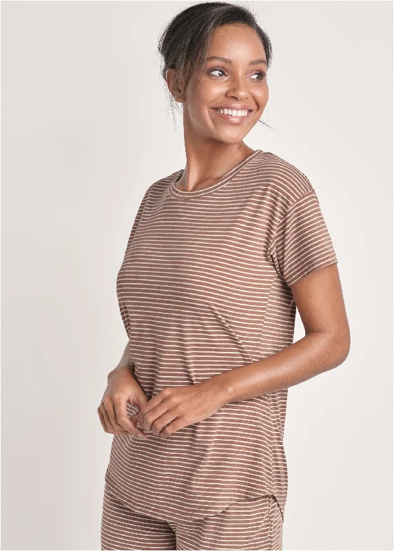 Formal Clothing For Women Sleep T-Shirt - Heathered Brown