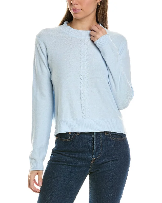 Women's Outfit For The Office Alashan Cashmere Single Cable Crewneck Cashmere-Blend Sweater