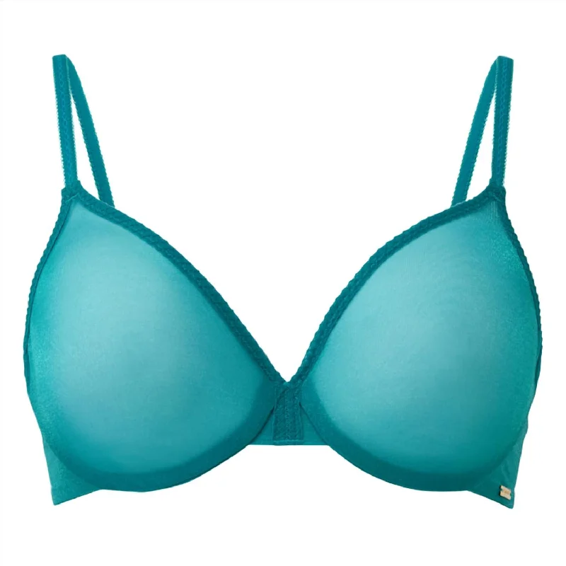 Women's Clothes For Special Occasions Glossie Sheer Bra In Emerald