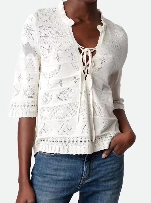 Women's Travel Attire Taho Dentelle Sweater In Ecru