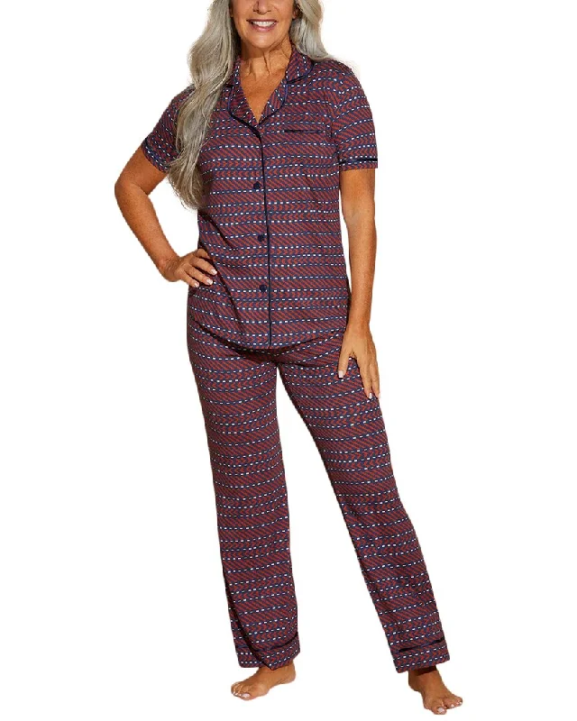 Women's Fashionable Clothing Sets Cosabella Bella Printed Top Pant Pajama Set