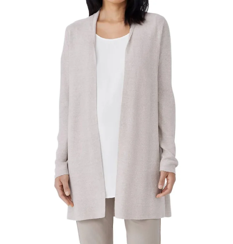 Women's Fashion Clothes Long Cardigan In Natural/white