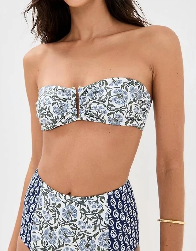 Stylish Women's Attire Mala Bikini Top In Blue Trumpet