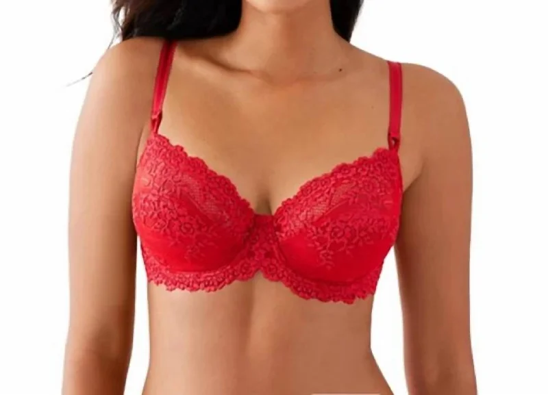 Women's Seasonal Garments Embrace Lace Underwire Bra In Equestrian Red