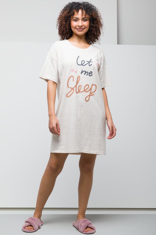 Women's Office Clothing Basic Sleepshirt Let Me Sleep
