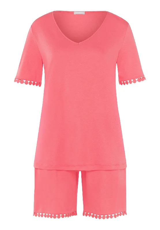 Women's Casual Outfit Rosa Embroidered Short Pajama Set | Porcelain Rose 74935-2309