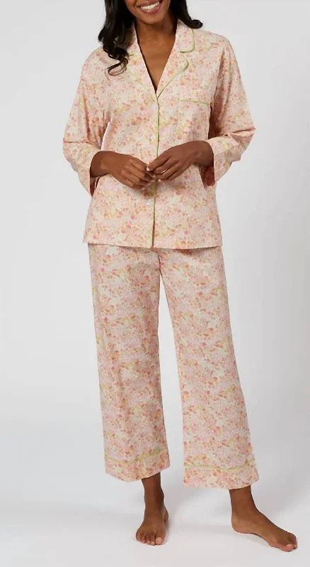 Women's Clothing For Everyday Wear 2 Piece Flora Pajama Set In Pink Floral