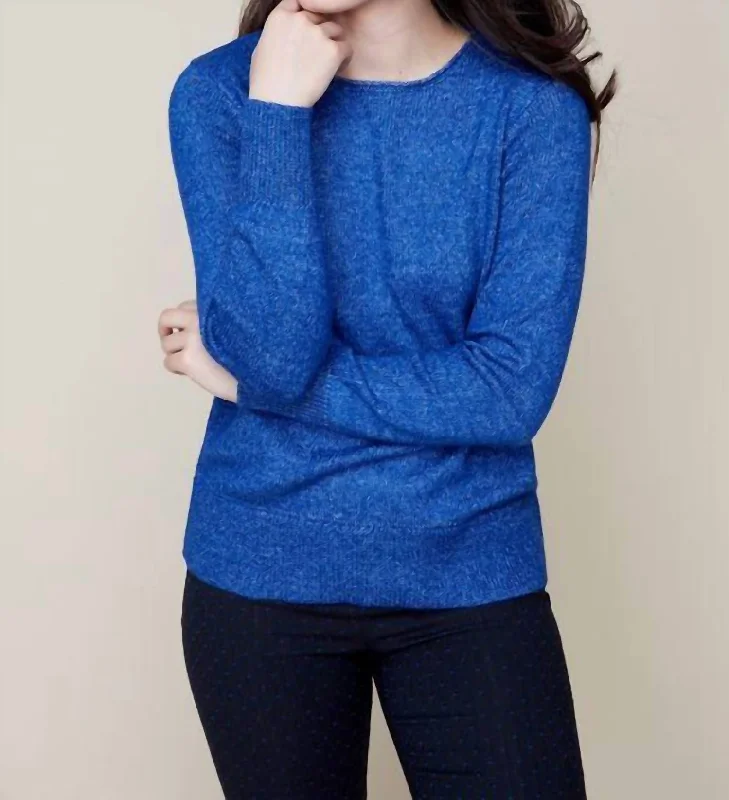 Women's Urban Clothing Crew Knit Pullover Sweater In Lapis