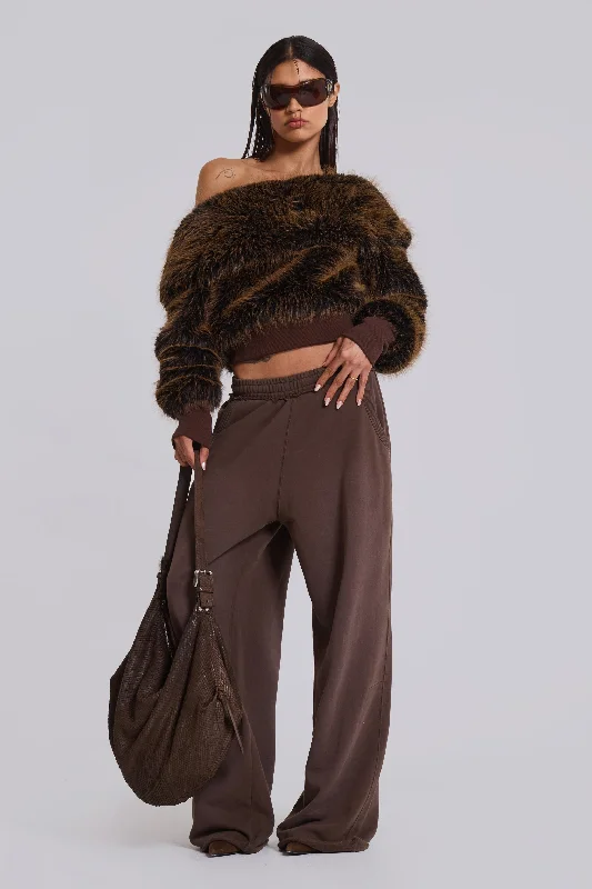Women's Casual Apparel For Weekends Brown Baggy Monster Joggers
