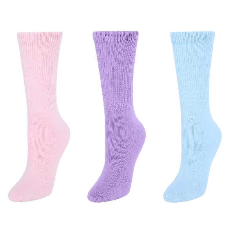 Women's Party Clothes Women's Diabetic Pastel Color Crew Socks (3 Pack)