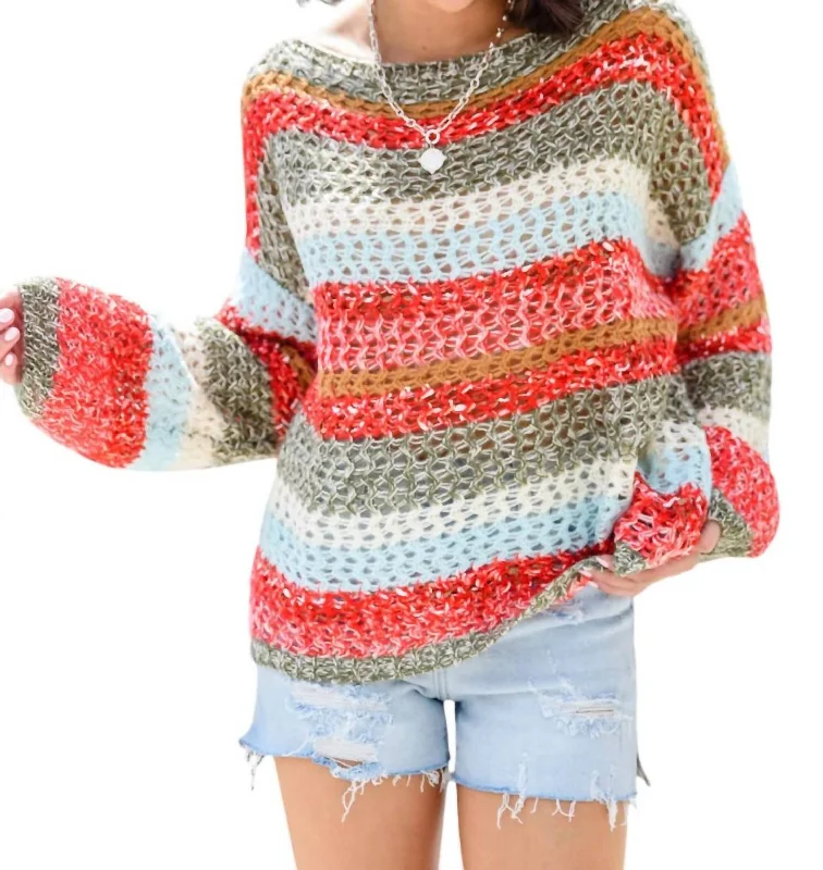 Stylish Women's Outerwear Apparel All Cozied Up Sweater In Multi Color