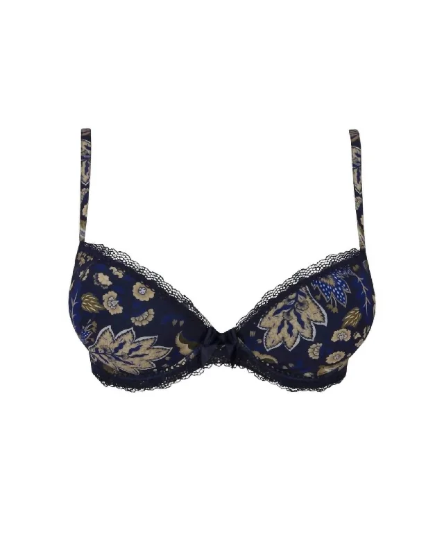 Women's Vintage Clothes Women's Magie Nature Padded Bra In Navy/tan