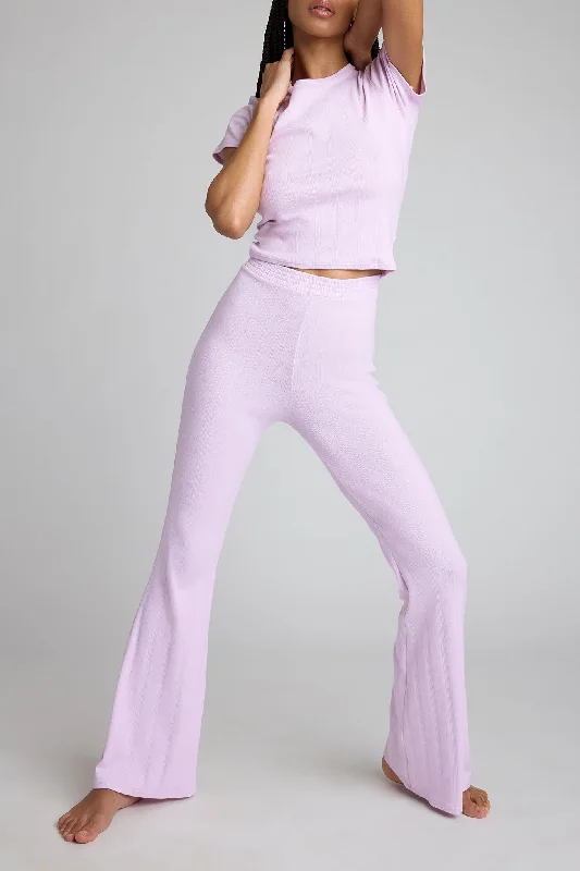 Women's Workout Garments Pointelle Flare Pant in Lilac