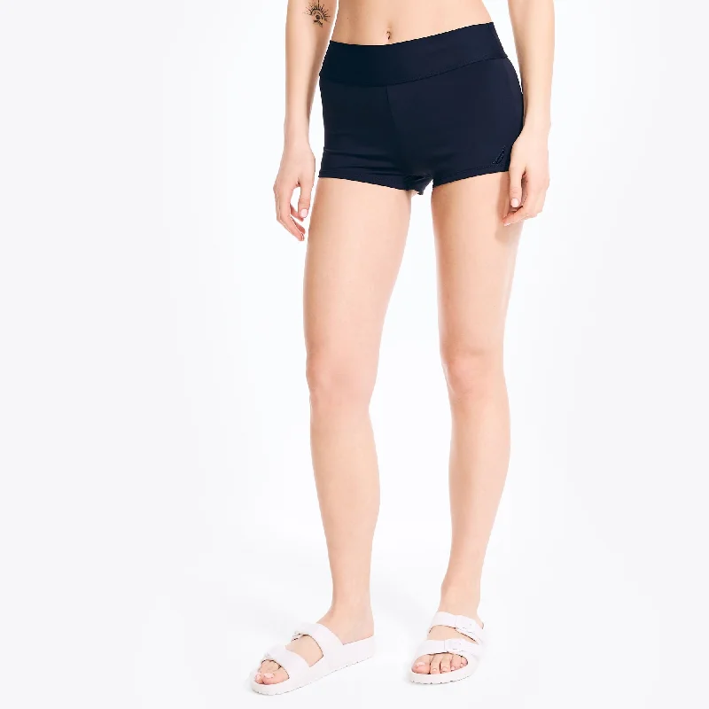 Women's Formal Apparel Nautica Womens Solid Boy Short Swim Brief