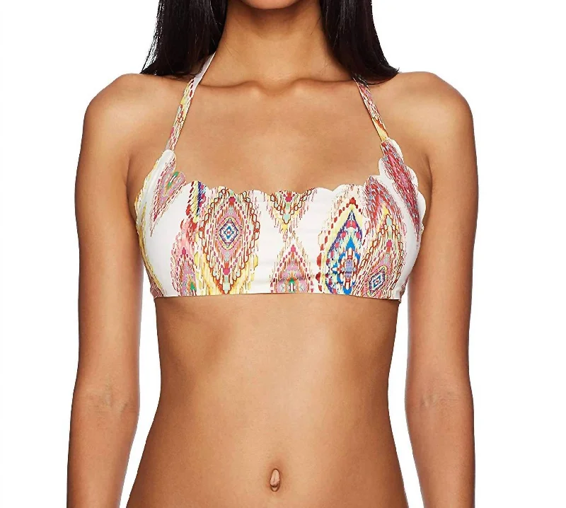 Timeless Women's Apparel Summer Patara Reversible Seamless Wave Bikini Top In Multi