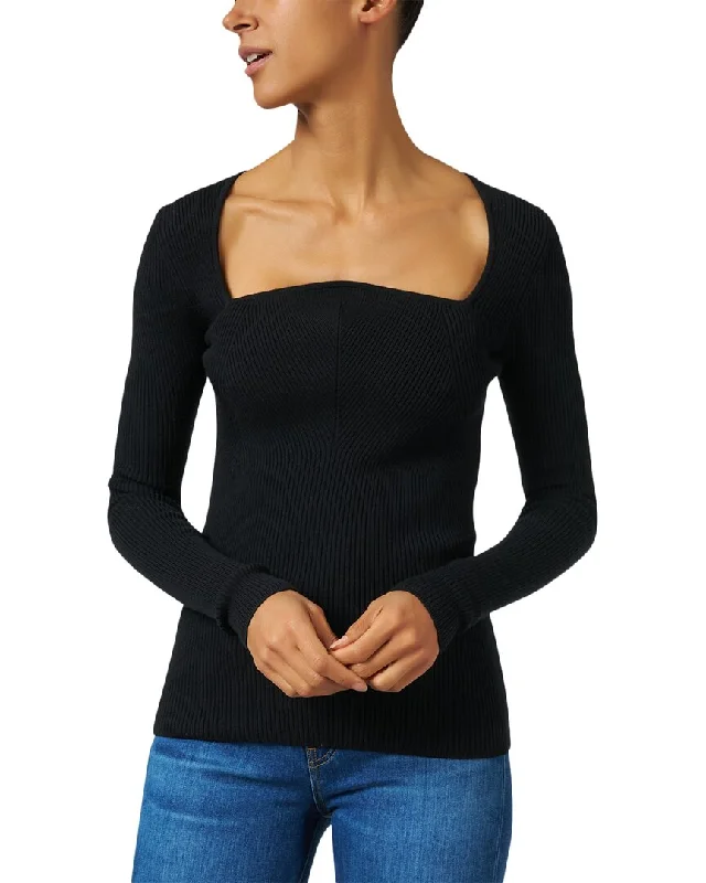 Chic Clothing For Women Jason Wu Curved Neck Wool-Blend Sweater