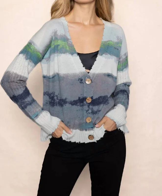 Women's Office Clothing Color Coded Cardigan In Barely Blue