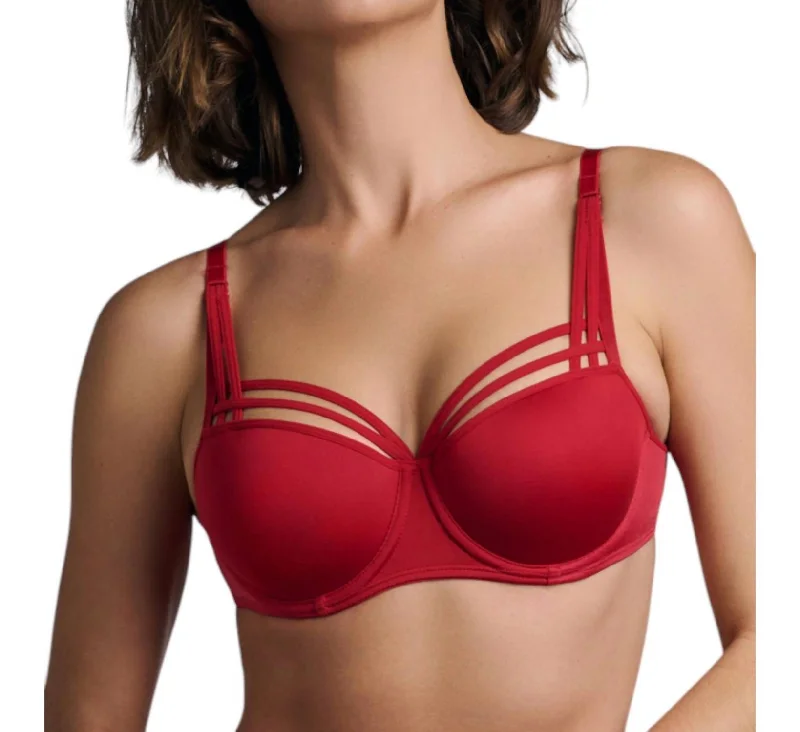 Tailored Clothing For Women Sale Dame De Paris Padded Balcony Bra In Red