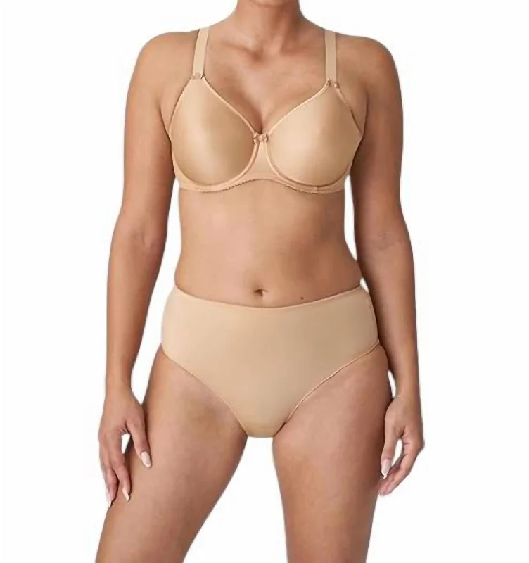 Women's Travel Apparel Satin Seamless Underwire Bra In Cognac