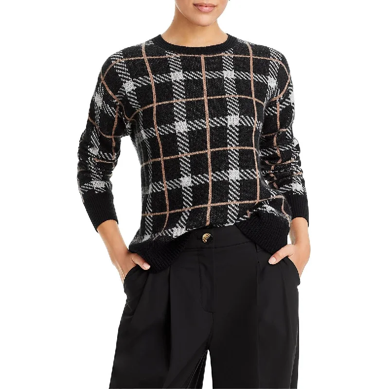 Women's Clothes For Work Events Womens Cashmere Plaid Pullover Sweater