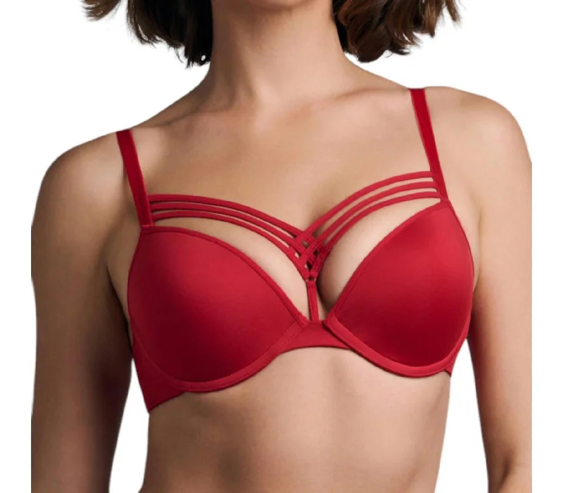 Comfortable Lounge Clothing Sale Dame De Paris Padded Push Up Bra In Red