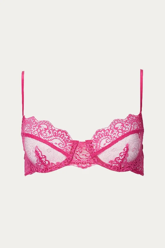 Stylish Outerwear Clothes For Women So Fine Lace Underwire Bra In Pink Orchid