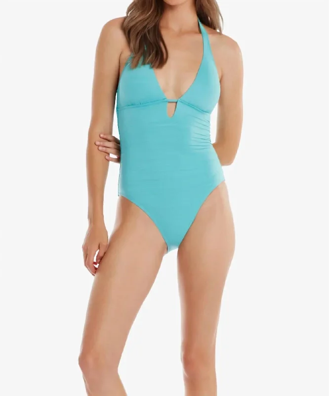 Women's Elegant Outfit Kara Keyhole One Piece Swimsuit In Seafoam