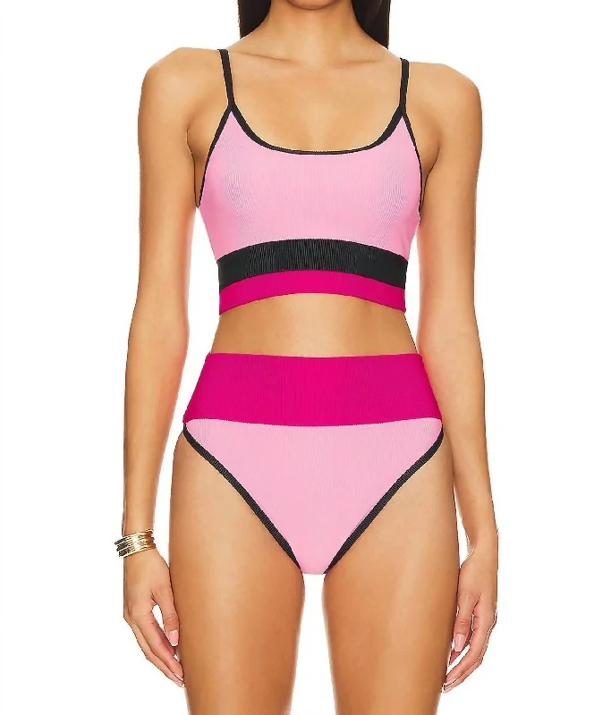 Comfortable Outfit For Women Eva Bikini Top In Amour Colorblock