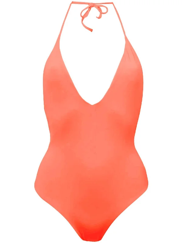 Women's Clothing For Special Occasions Women Nina Halter Strap One-Piece Bathing Suit In Salmon Pink