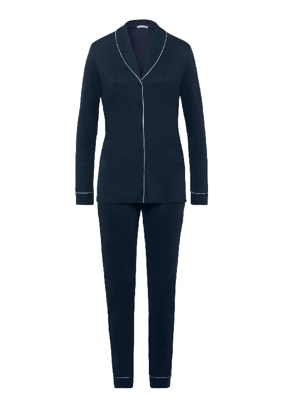 Comfortable Garments For Women Natural Comfort TENCEL™ Button Front Pajama Set | Deep Navy 77966-1610