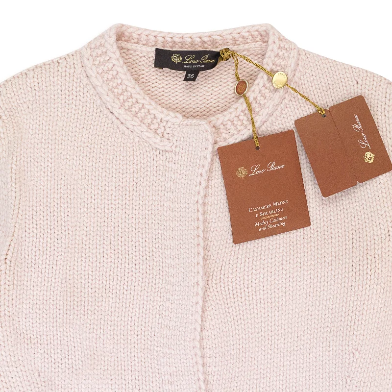 Stylish Women's Outerwear Apparel CASHMERE CREW NECK PINK SWEATER