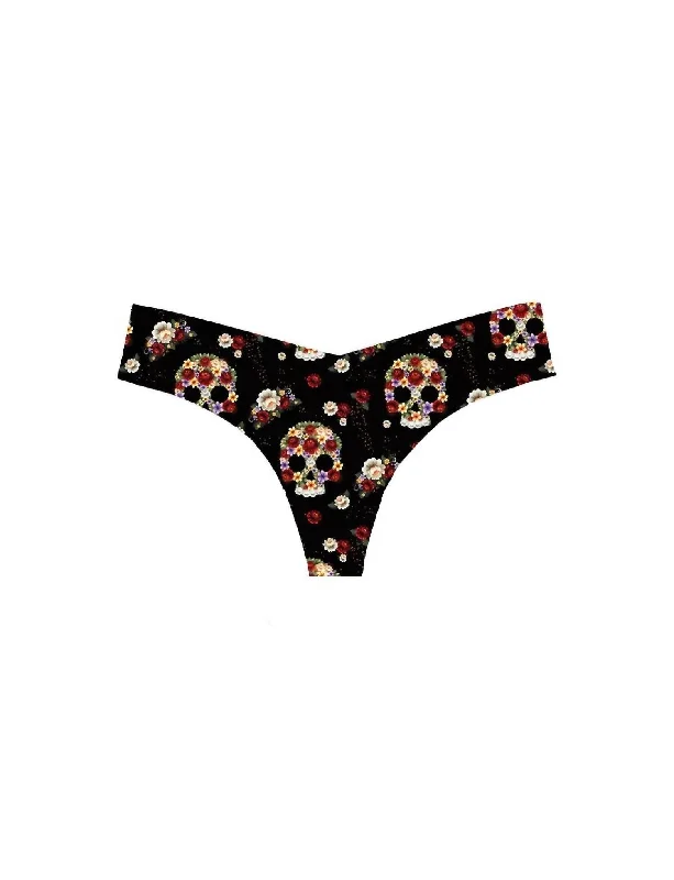 Women's Casual Wear Clothing Women's Printed Low Rise Thong In Bloom & Skull