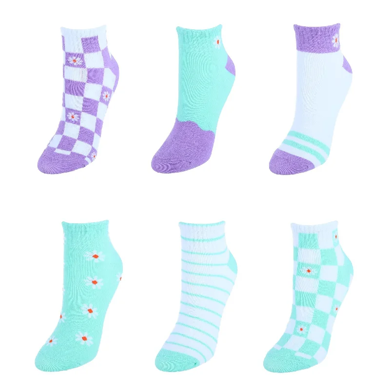 Stylish Women's Apparel Women's Assorted Low-Cut Ribbed Comfortable Socks (6 Pair Pack)