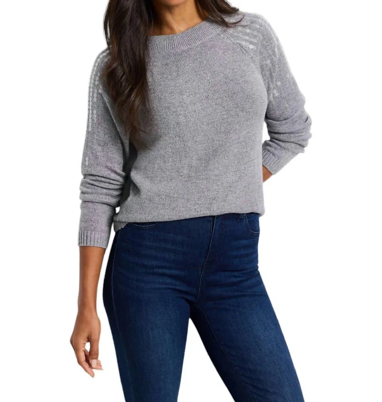 Women's Night-Out Clothes Subtle Shine Sweater In Nickel