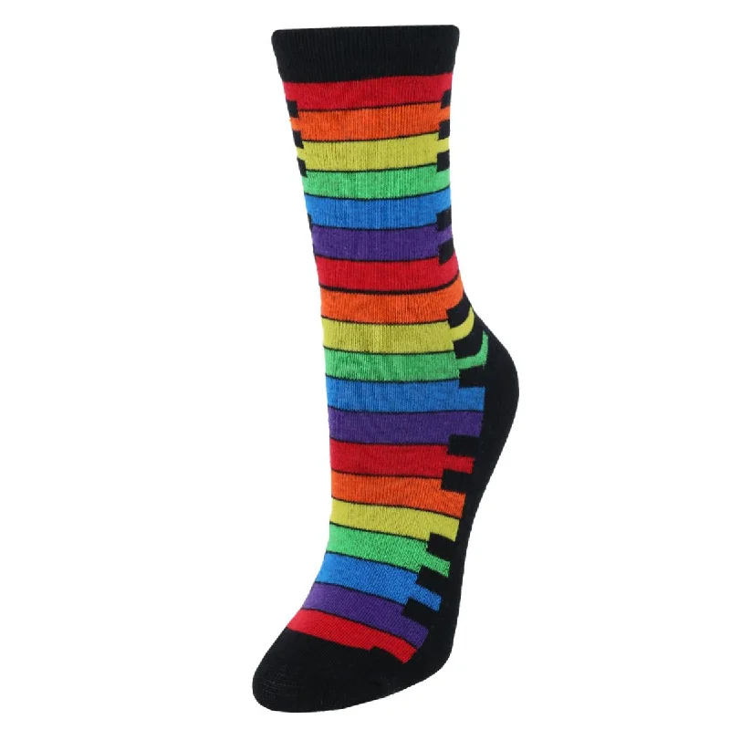 Women's High-Fashion Clothes Women's Rainbow Keys Pride Novelty Socks (1 Pair)