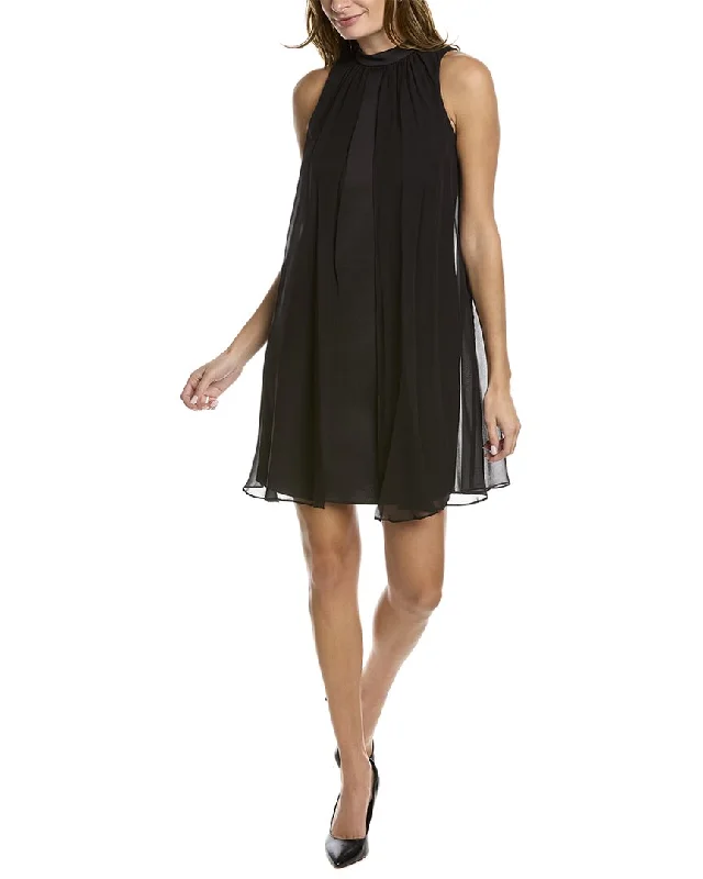 Women's Trendy Casual Outfit Trina Turk High Spirits Silk Overlay A-Line Dress
