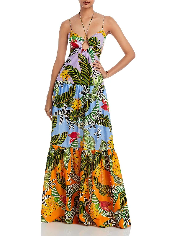 Women's Clothing Sets Womens Cotton Embellished Halter Dress