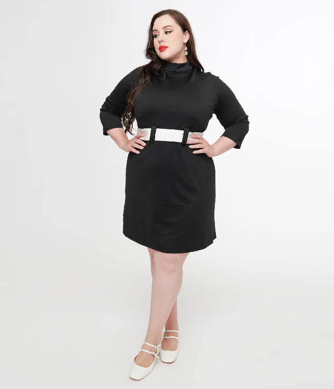 Women's Casual Wear Outfit Smak Parlour Plus Size 1960s Black & White Belted A-Line Dress Women's Casual Wear Outfit Smak Parlour Plus Size 1960s Black & White Belted A-Line Dress